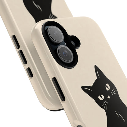 Minimalist Cream & Black Cat Phone Case