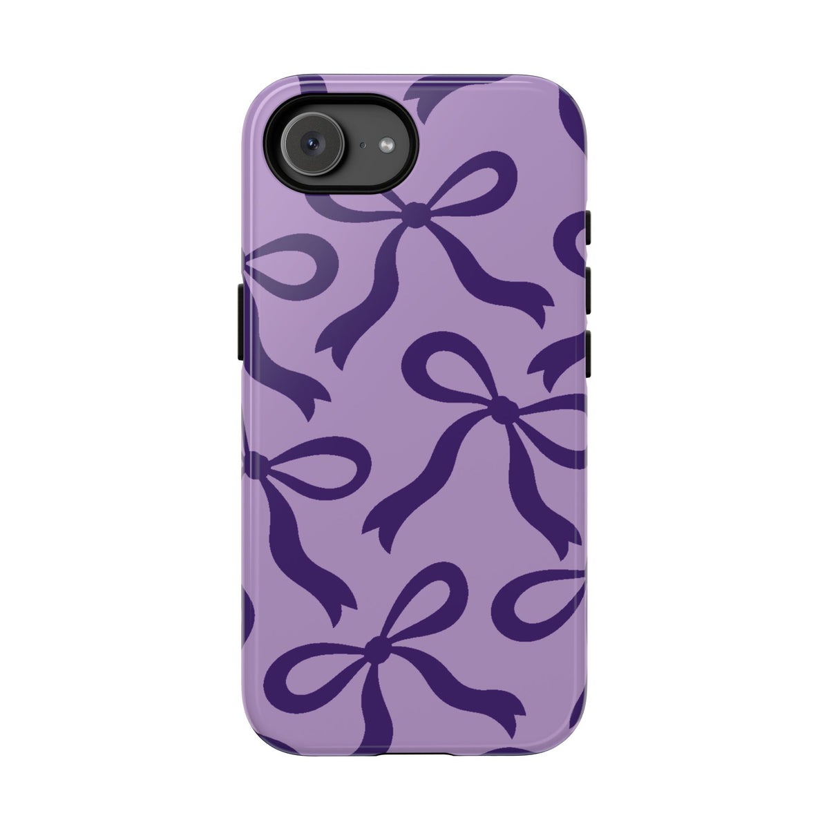 Bold Lilac and Deep Purple Bow Pattern Phone Case - Purple Phone Case - iPhone 17e / Glossy