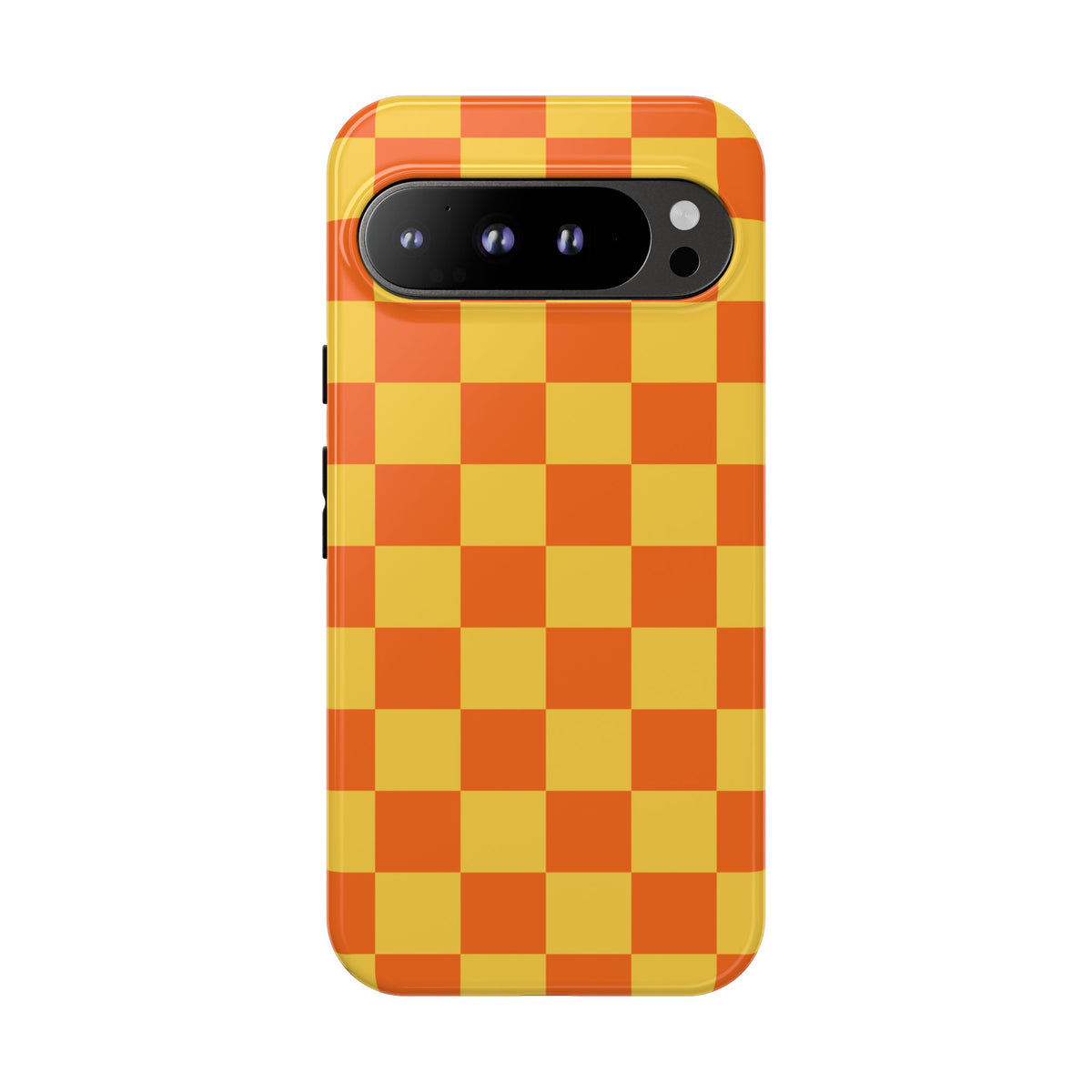 Trendy Orange & Yellow Checked Pattern Phone Case - Orange Phone Case - Google Pixel 9 Pro XL / Glossy