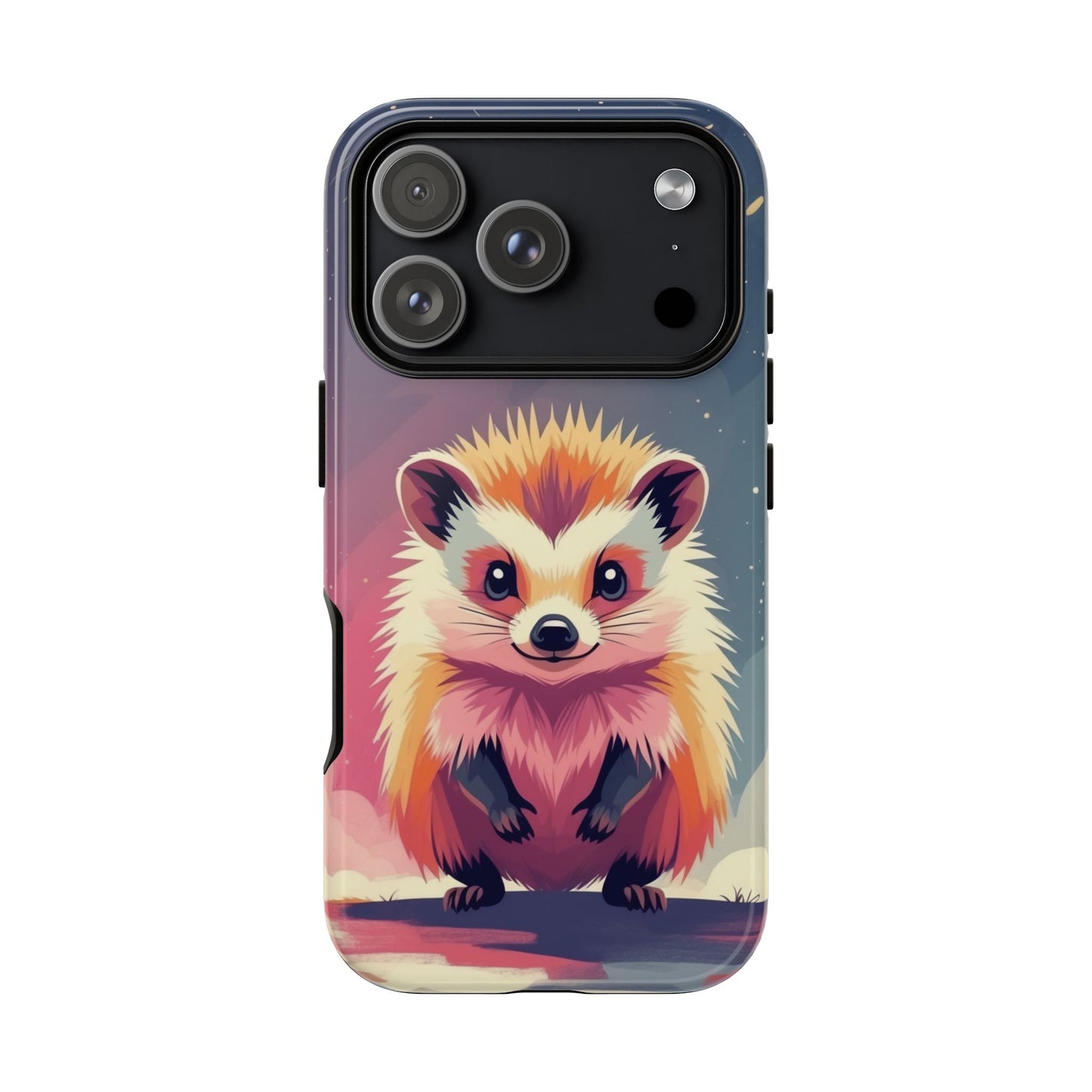 iPhone 17 Pro / Glossy Phone Case - Stylised Hedgehog Design Phone Case