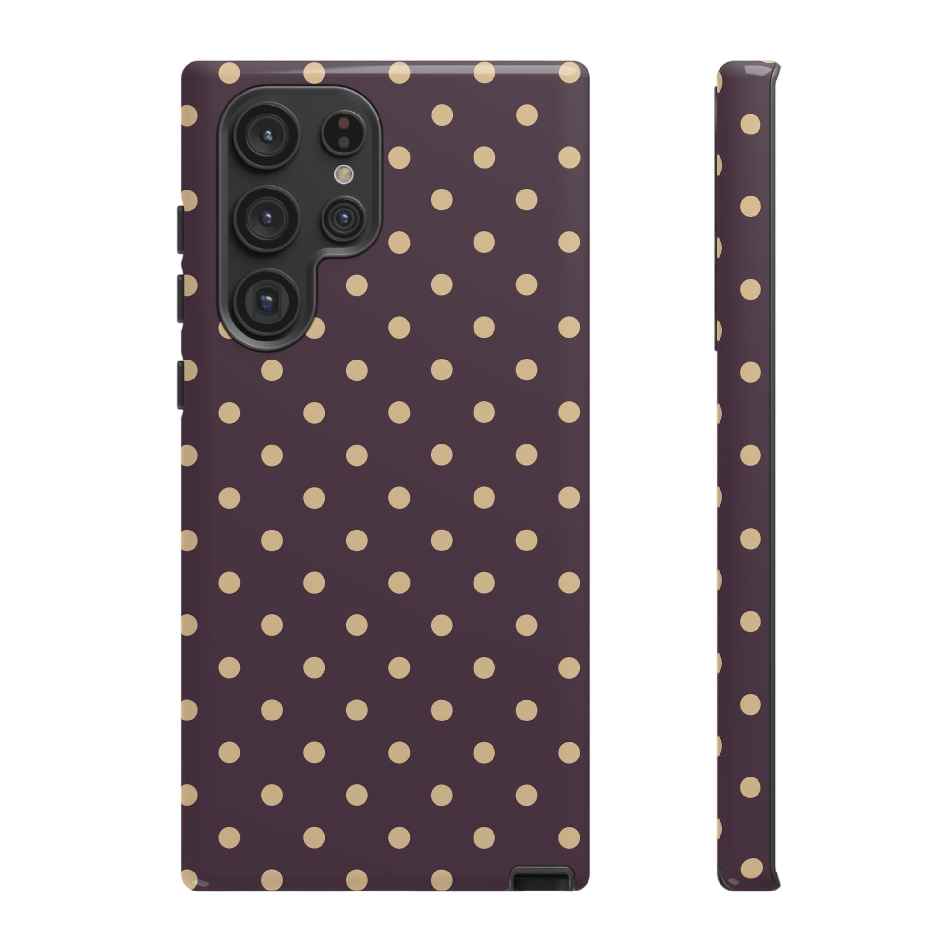 Samsung Galaxy S22 Ultra / Glossy Phone Case - Purple with Yellow Dot Pattern Phone Case