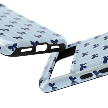 Retro Navy Blue Bow Pattern Phone Case