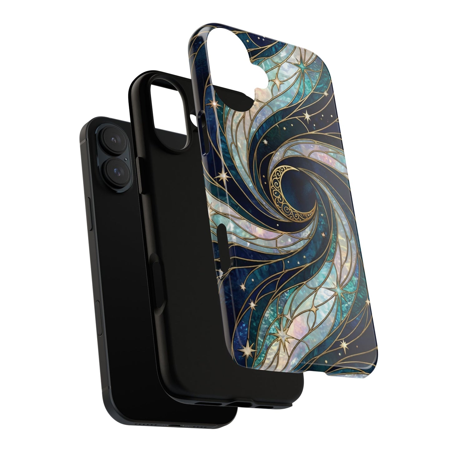 Elegant Navy & Teal Celestial Swirl Phone Case