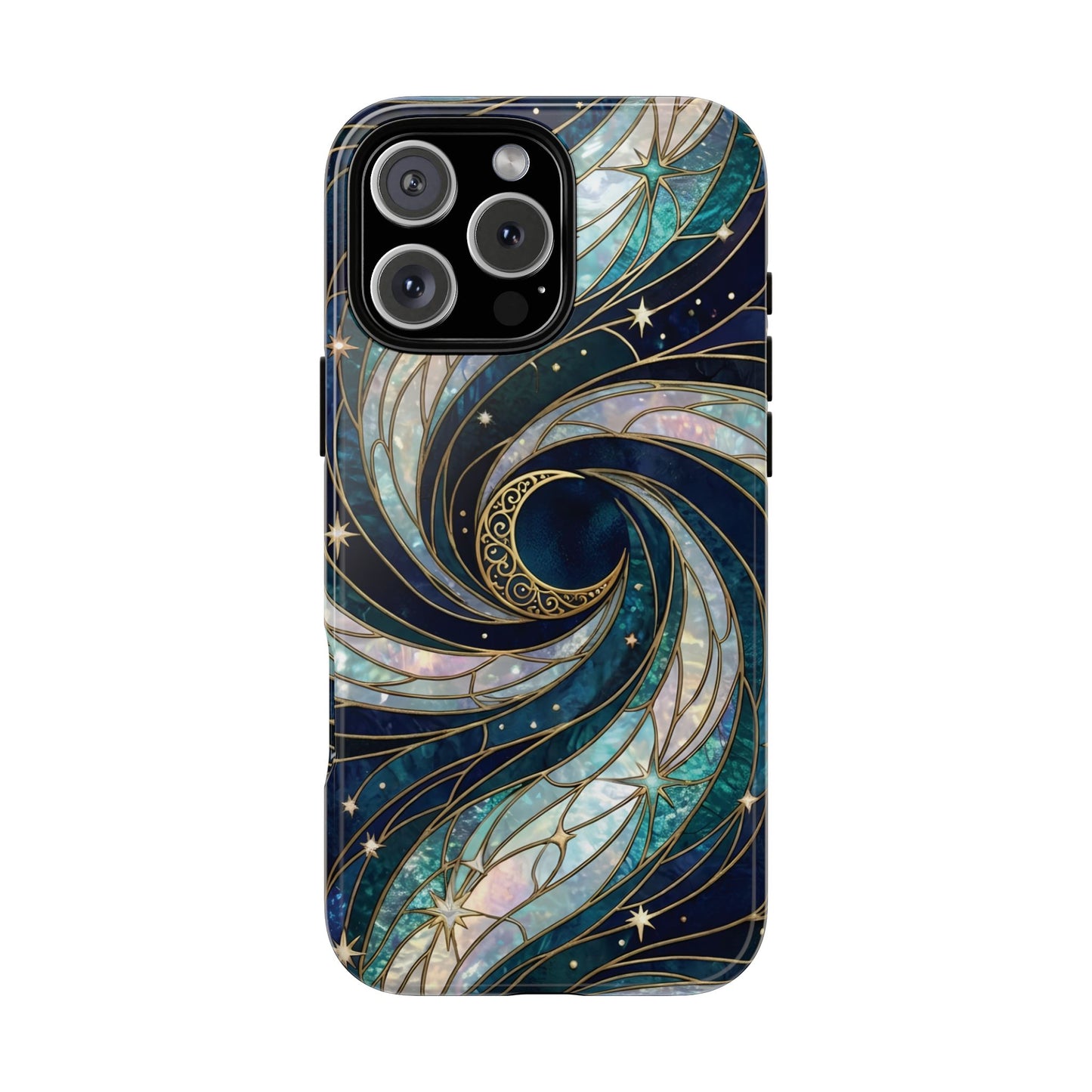 Elegant Navy & Teal Celestial Swirl Phone Case