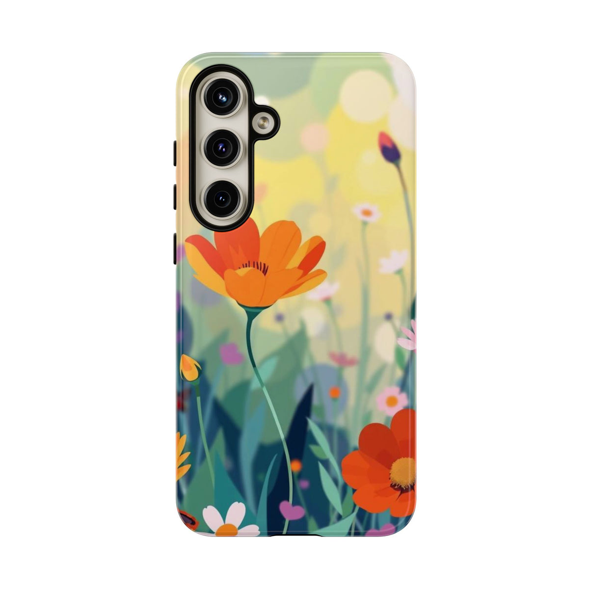 Pop Art Style Wildflower Design Phone Case - Multicolor Phone Case - Samsung Galaxy S24 Plus / Glossy