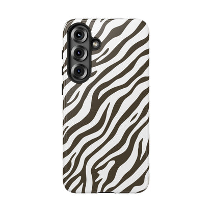 Stylish Mocha Zebra Print Phone Case