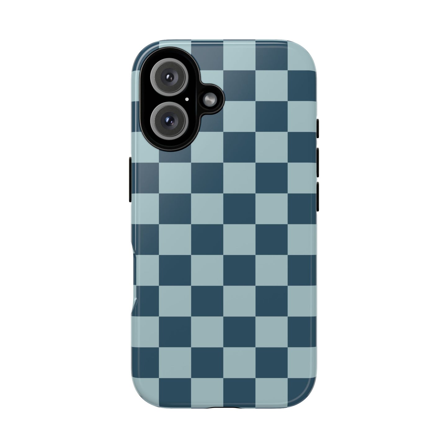 iPhone 16 / Glossy Phone Case - ’Blue Checkered Pattern’ Phone Case