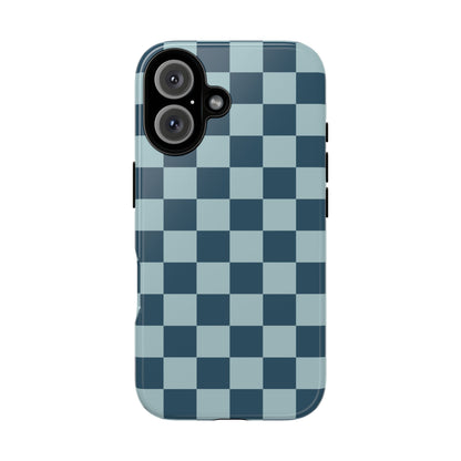 iPhone 16 / Glossy Phone Case - ’Blue Checkered Pattern’ Phone Case