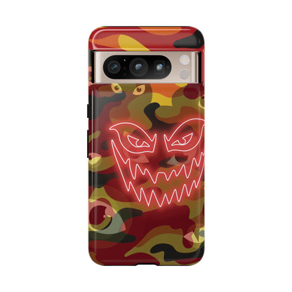 Inferno Neon Face Camo Phone Case - Red Phone Case - Google Pixel 8 Pro / Glossy