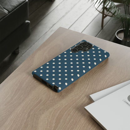 Blue & White Dot Pattern Phone Case