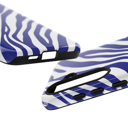 Modern Electric Blue Zebra Print Phone Case