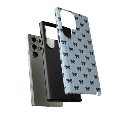 Retro Navy Blue Bow Pattern Phone Case