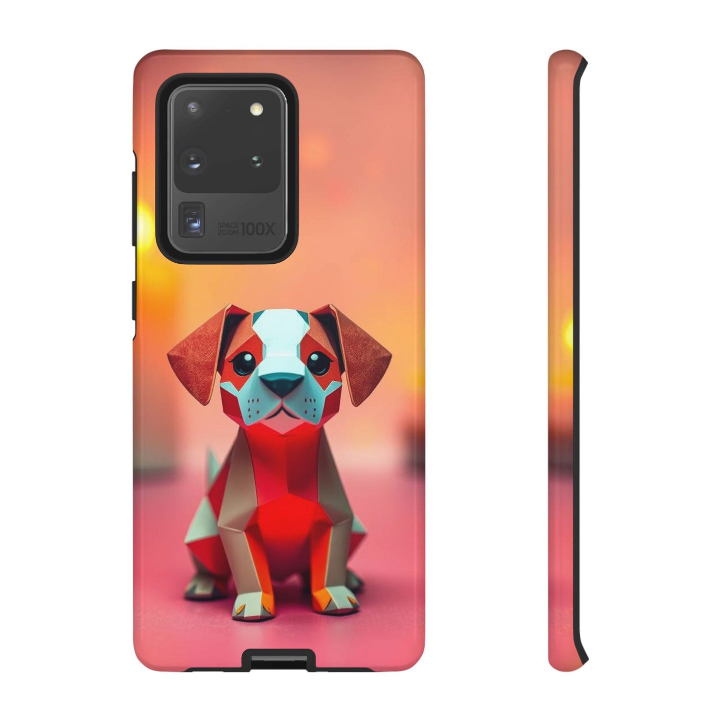 Samsung Galaxy S20 Ultra / Glossy Phone Case - Origami Dog Design Phone Case