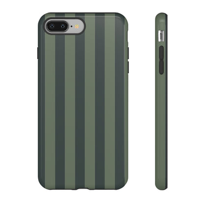 Dark Green Stripe Pattern Phone Case - Green Phone Case - iPhone 8 Plus / Glossy