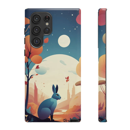 Stylised Blue Hare Design Phone Case - Multicolor Phone Case - Samsung Galaxy S22 Ultra / Glossy