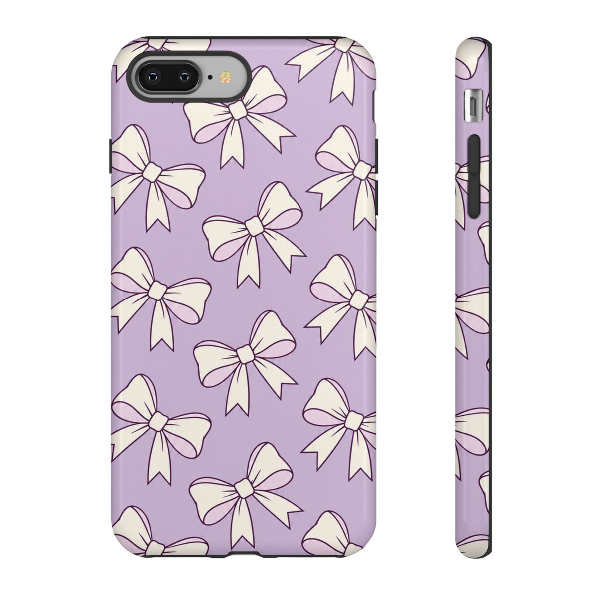 Chic Lilac Bow Pattern Phone Case