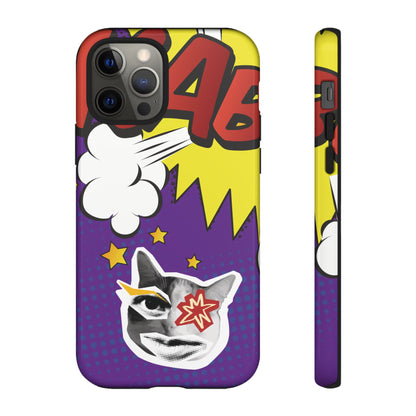 Bold Purple Pop Art Cat Phone Case - Purple Phone Case - iPhone 12 Pro / Glossy