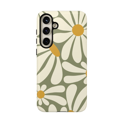 Retro Green Daisy Pattern #1 Phone Case - Green Phone Case - Samsung Galaxy S24 Plus / Glossy