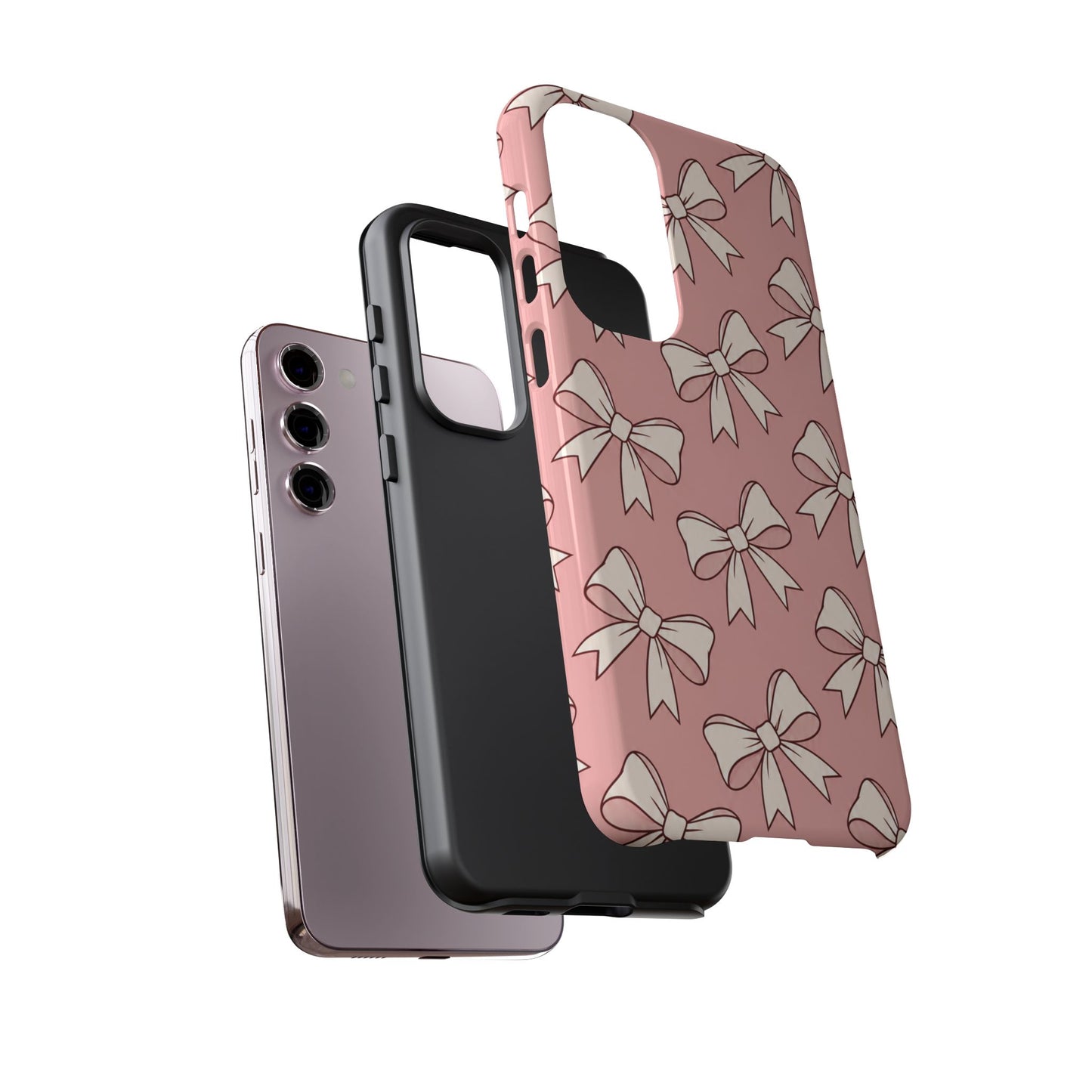 Chic Blush Pink Bow Pattern Phone Case