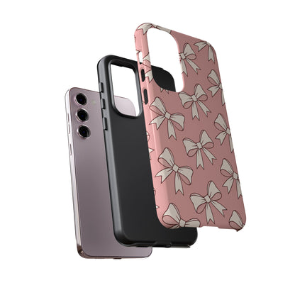 Chic Blush Pink Bow Pattern Phone Case