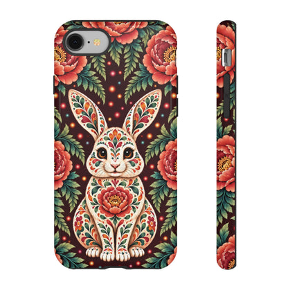 Cute Terracotta and Teal Calavera Bunny Phone Case - Phone Case - iPhone 8 / Glossy