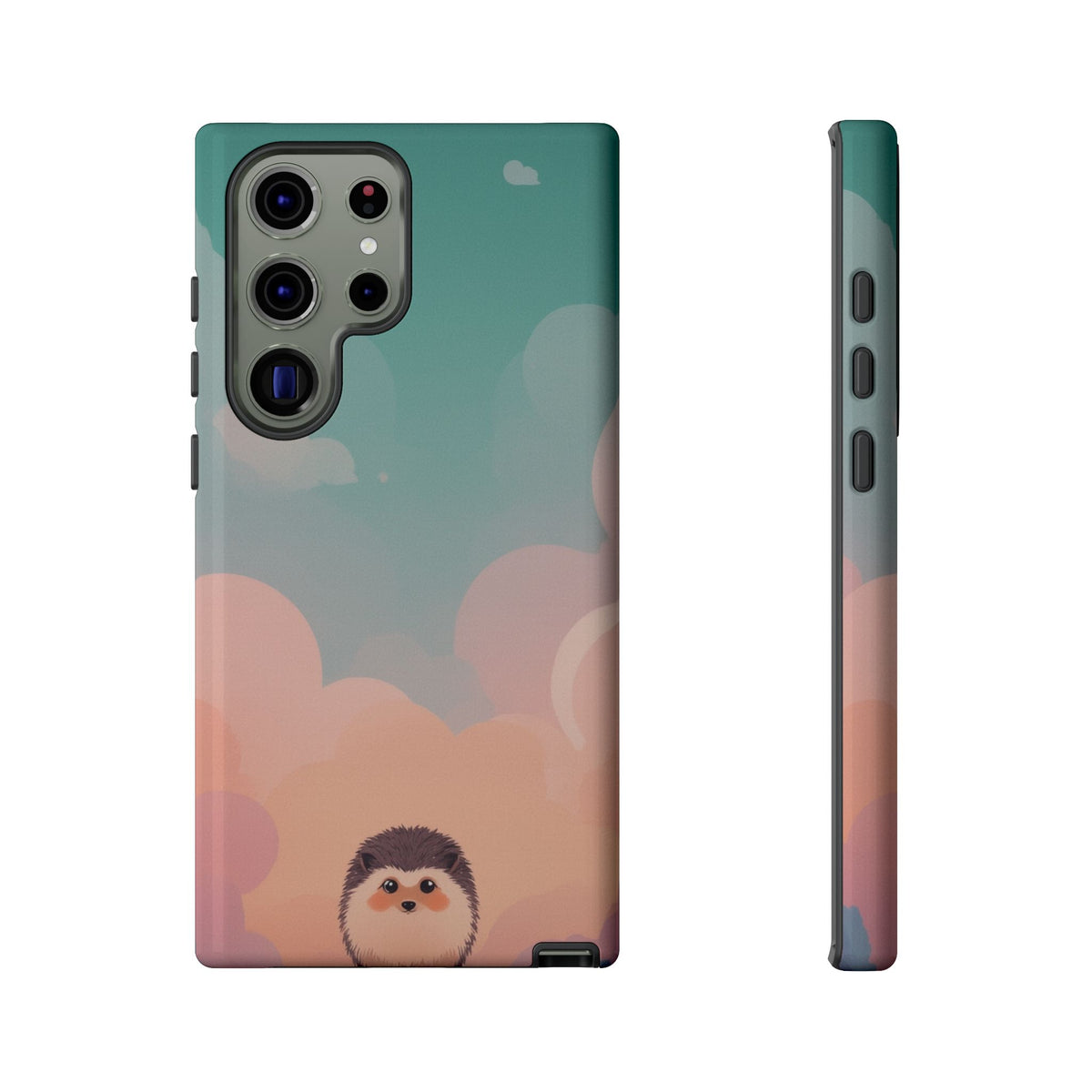 Cute Hedgehog & Cloud Design Phone Case - Multicolor Phone Case - Samsung Galaxy S23 Ultra / Glossy
