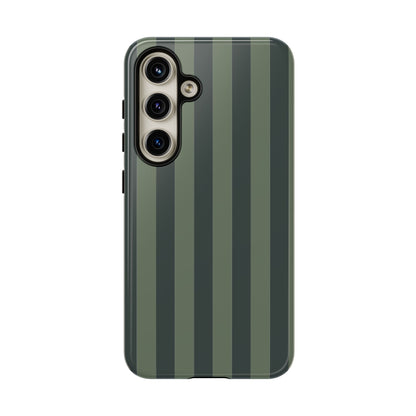 Dark Green Stripe Pattern Phone Case - Green Phone Case - Samsung Galaxy S24 / Glossy