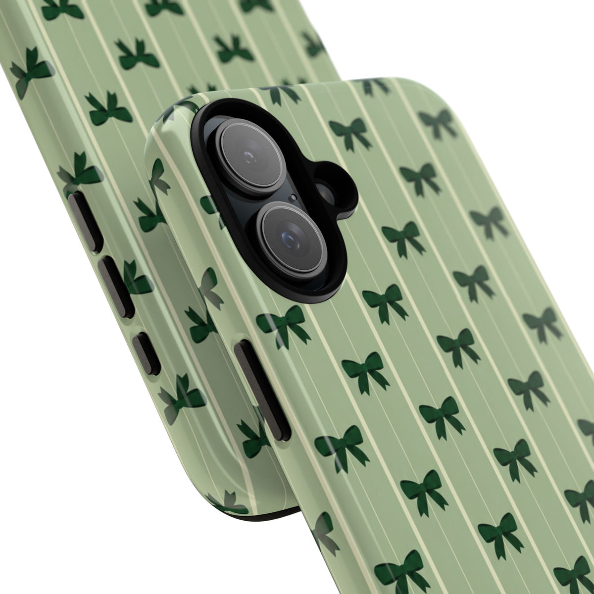 Retro Forest Green Bow Pattern Phone Case