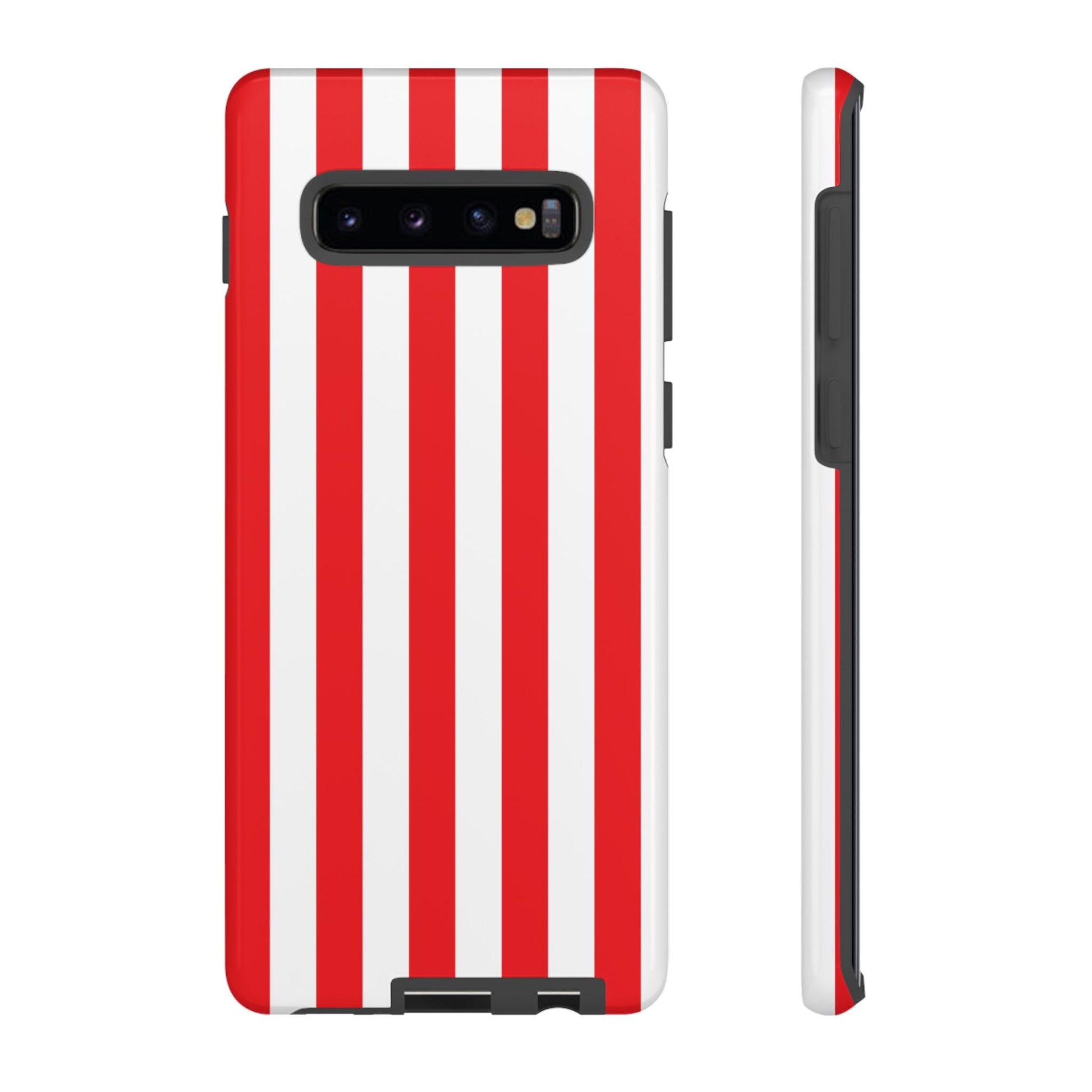 Simple Red & White Stripe Pattern Phone Case - Red Phone Case