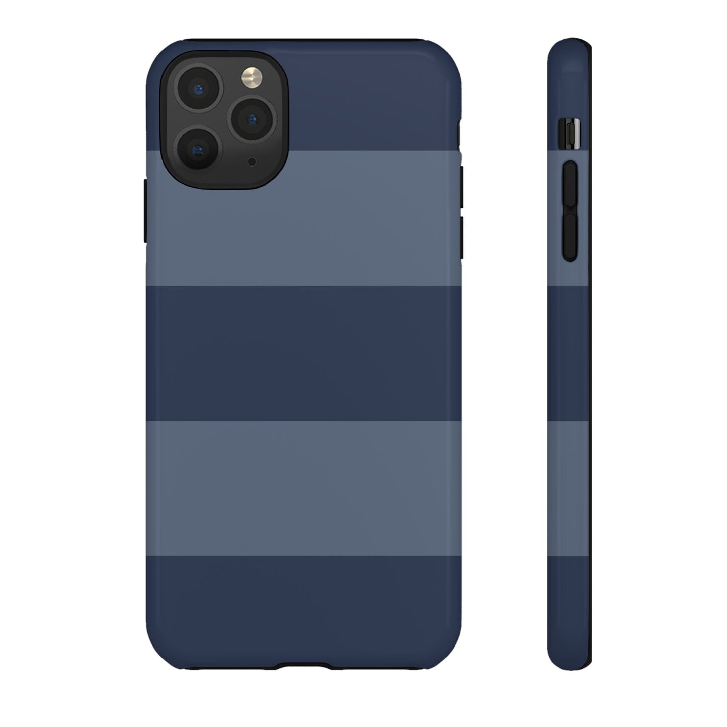 Dark Blue Horizontal Stripe Pattern Phone Case - Blue Phone Case - iPhone 11 Pro Max / Glossy