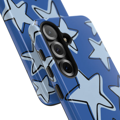 Cobalt Blue Doodle Star Phone Case