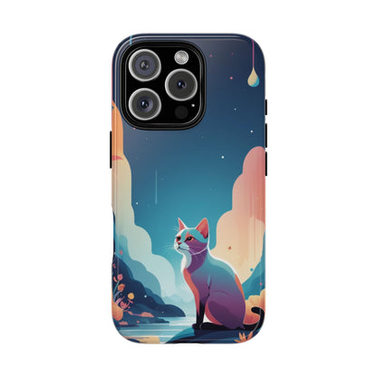iPhone 16 Pro / Glossy Phone Case - Stylised Cat Design Phone Case