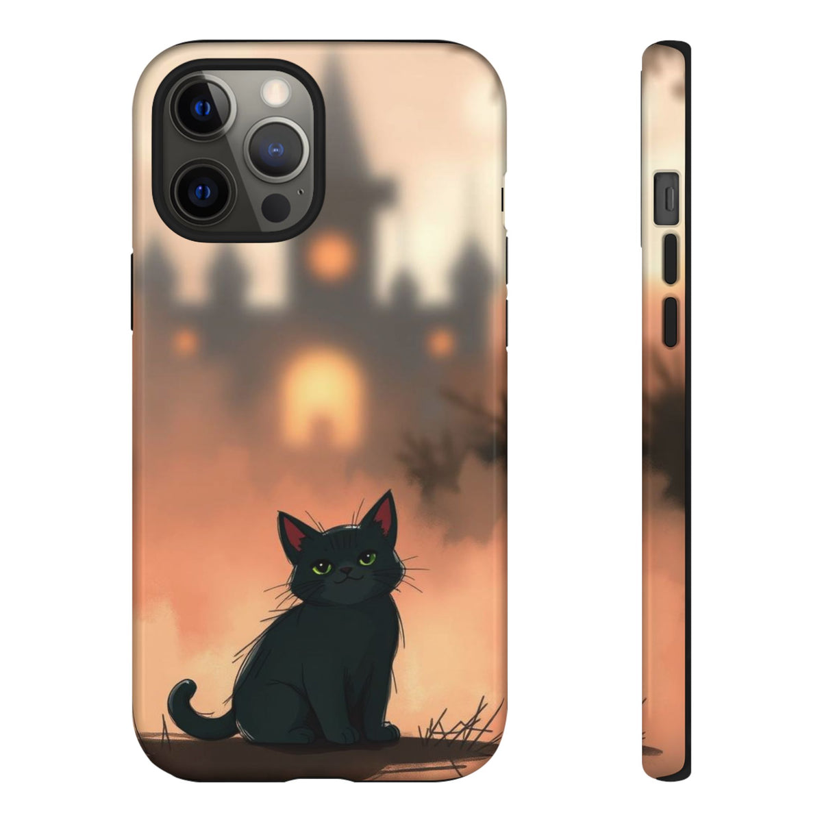 Cute Gothic Cat Design Phone Case - Multicolor Phone Case - iPhone 12 Pro Max / Glossy