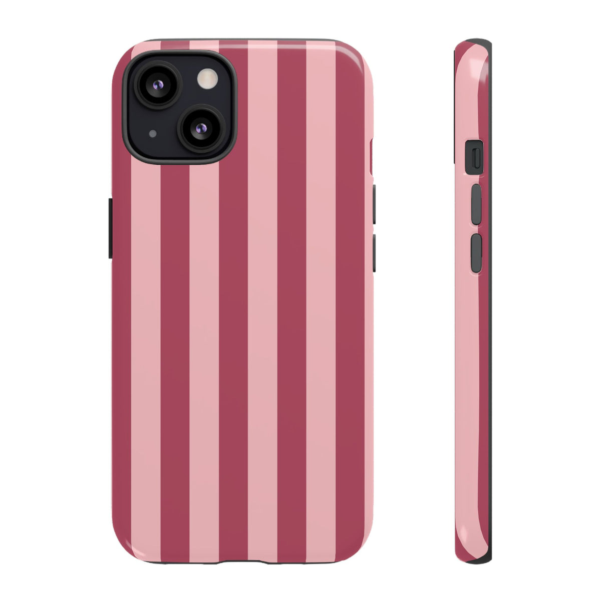 Pink Stripe Pattern Phone Case - Pink Phone Case - iPhone 13 / Glossy