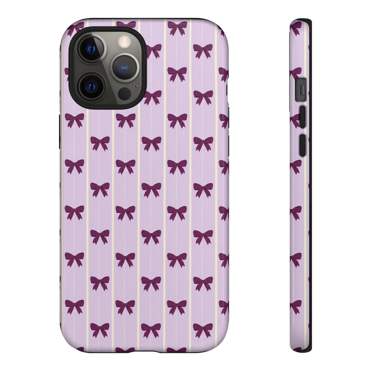 Retro Plum Purple Bow Pattern Phone Case