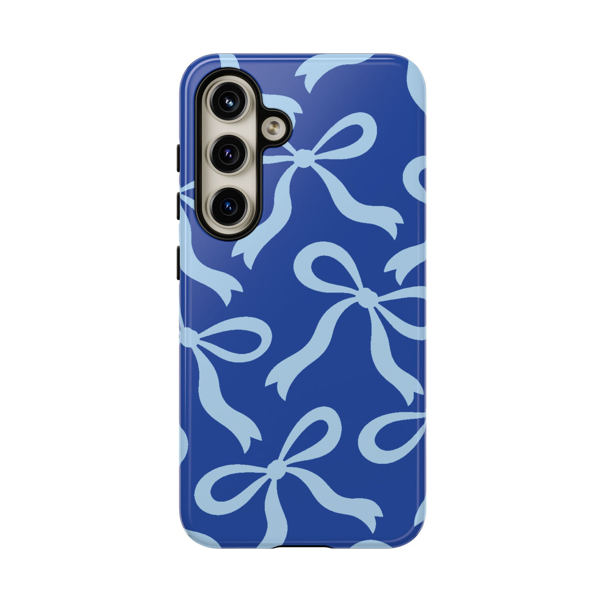 Bold Cobalt Blue and Powder Blue Bow Pattern Phone Case - Blue Phone Case - Samsung Galaxy S24 / Glossy