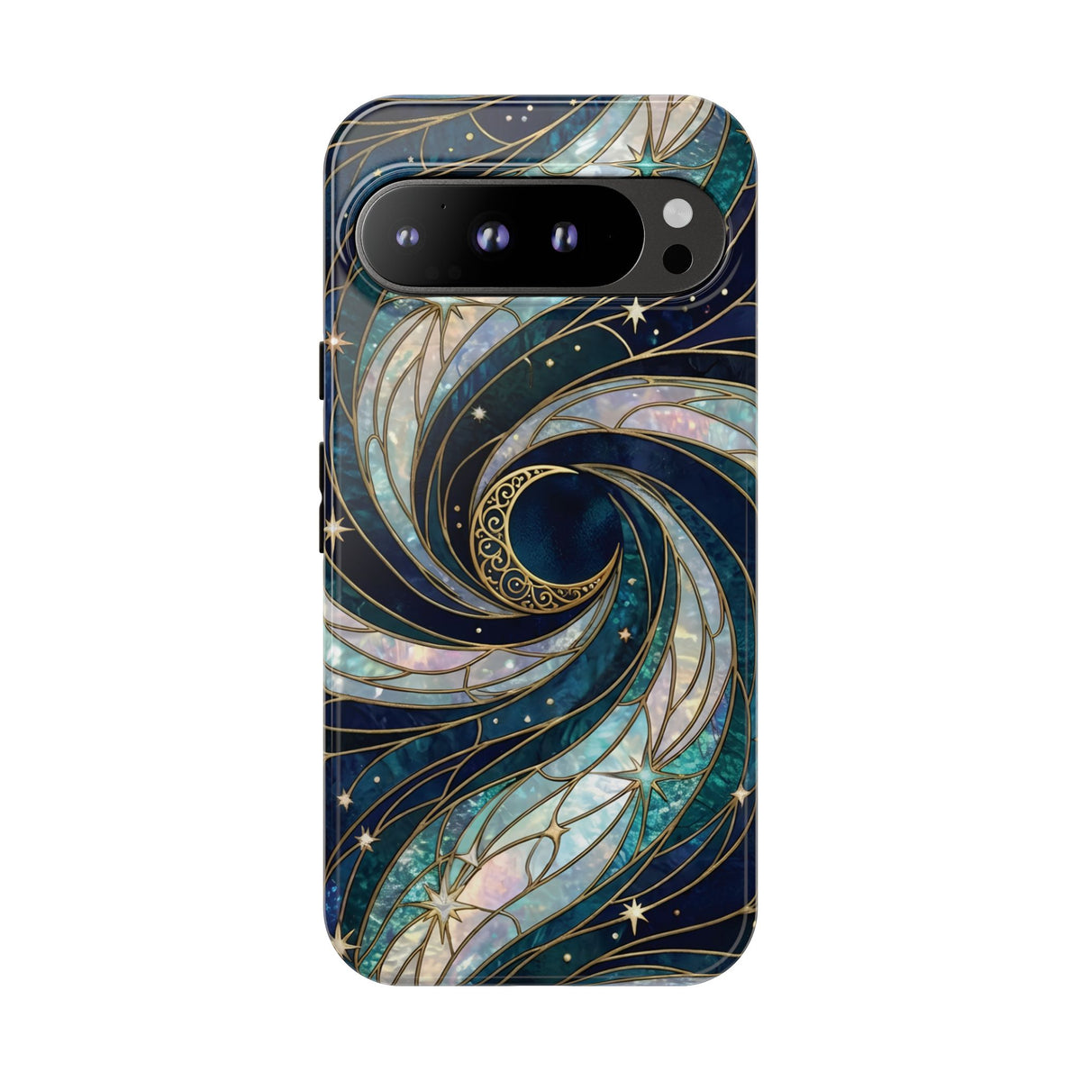 Elegant Navy & Teal Celestial Swirl Phone Case
