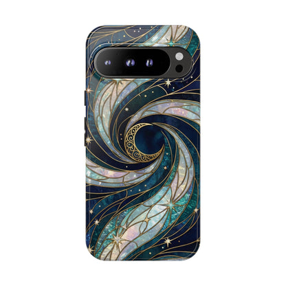 Elegant Navy & Teal Celestial Swirl Phone Case