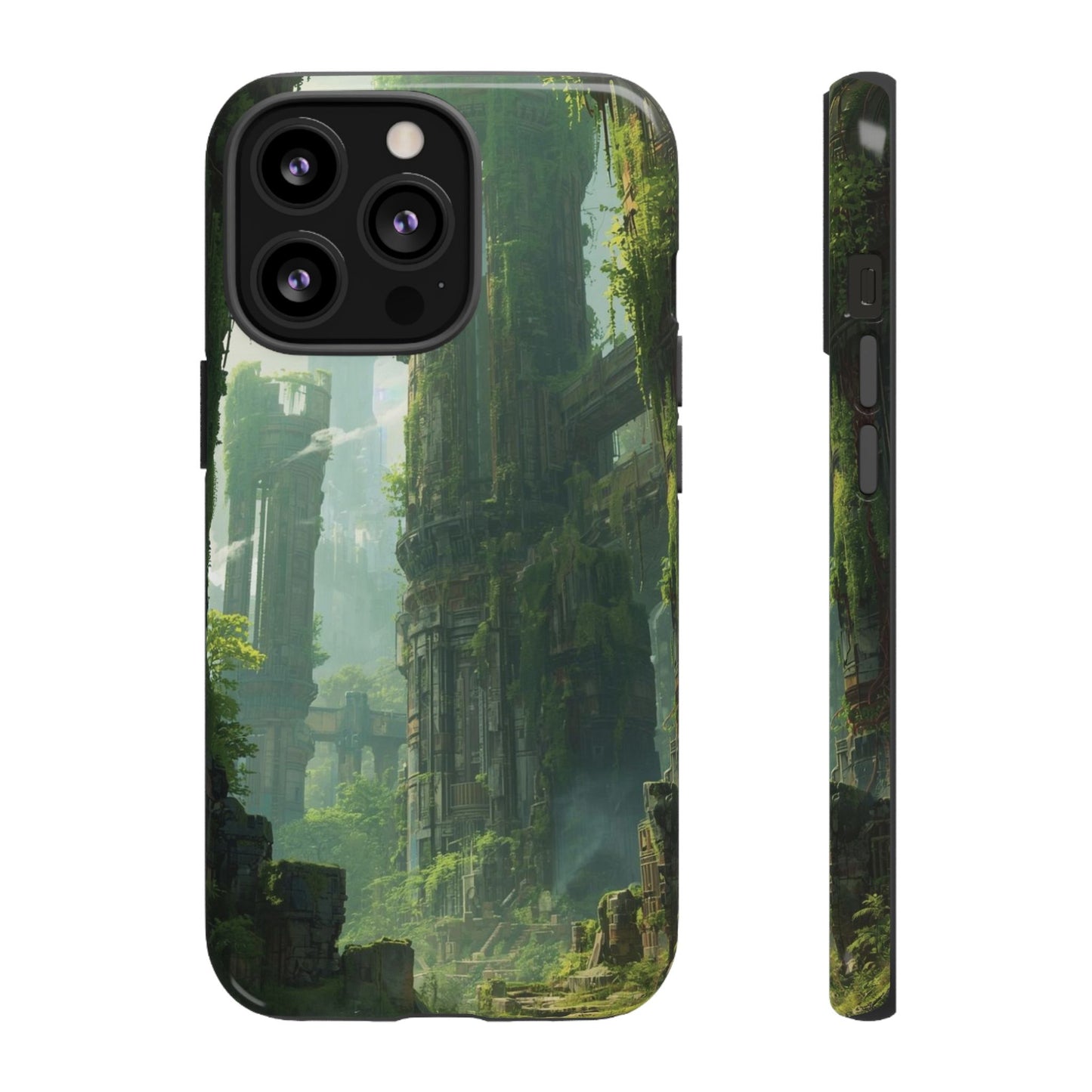 iPhone 13 Pro / Glossy Phone Case - Overgrown Future Ruins Sci-fi Phone Case