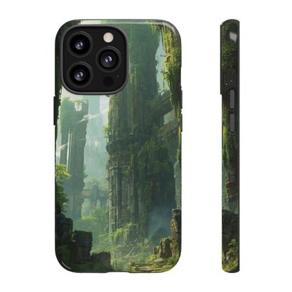 iPhone 13 Pro / Glossy Phone Case - Overgrown Future Ruins Sci-fi Phone Case
