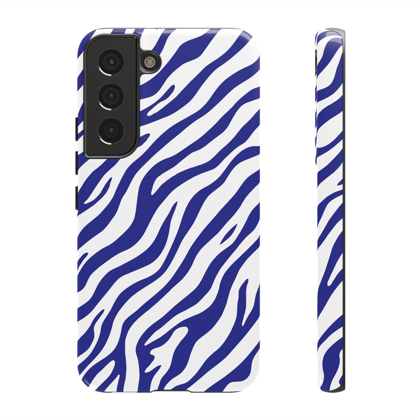 Stylish Electric Blue Zebra Print Phone Case
