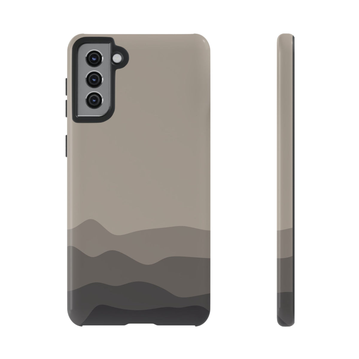 Beige Abstract Waves Protective Phone Case - Beige Phone Case - Samsung Galaxy S21 Plus / Glossy