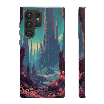 Alien Monolith Valley Sci-fi Phone Case - Pink Phone Case - Samsung Galaxy S22 Ultra / Glossy