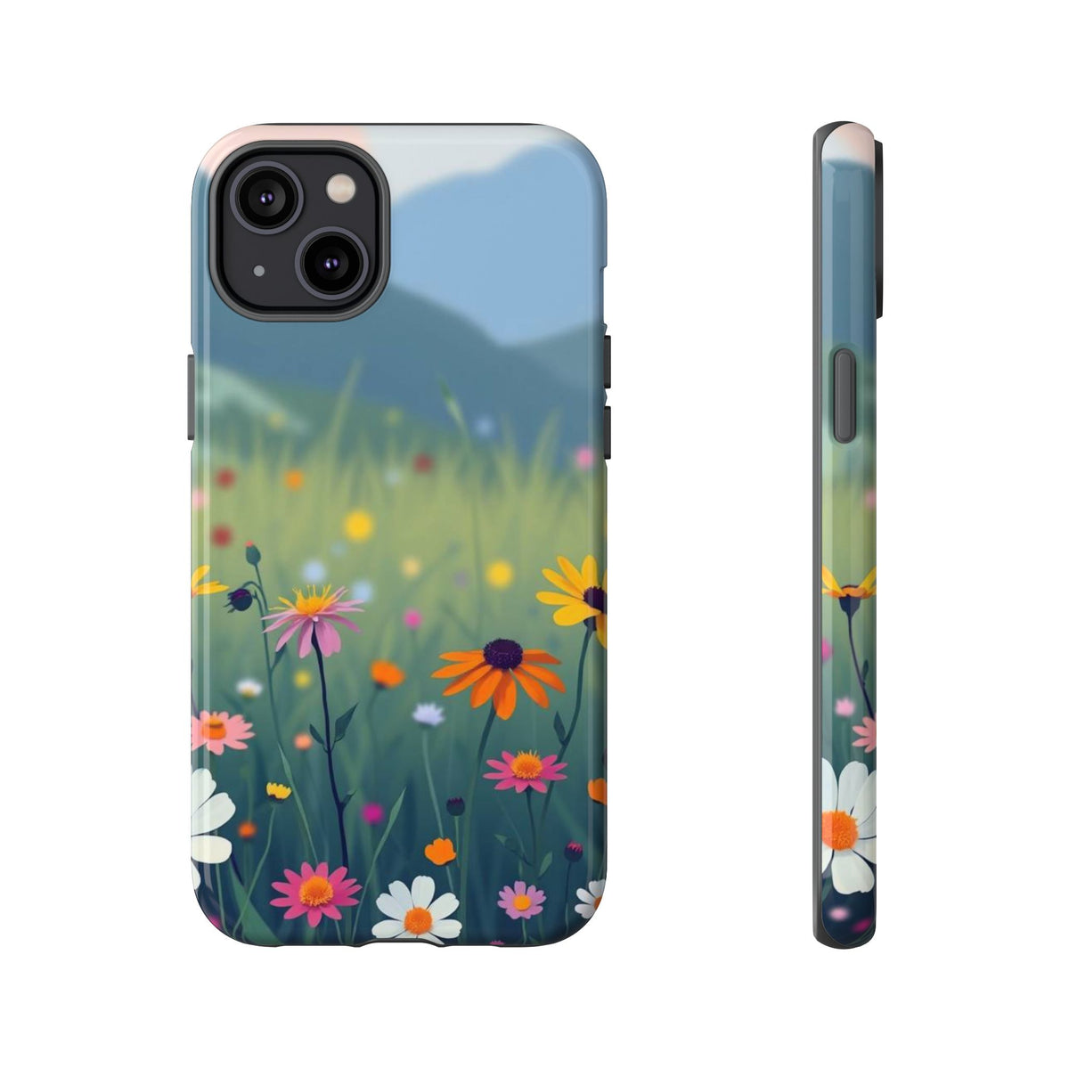 Vibrant Meadow Design Phone Case - Multicolor Phone Case - iPhone 14 Plus / Glossy
