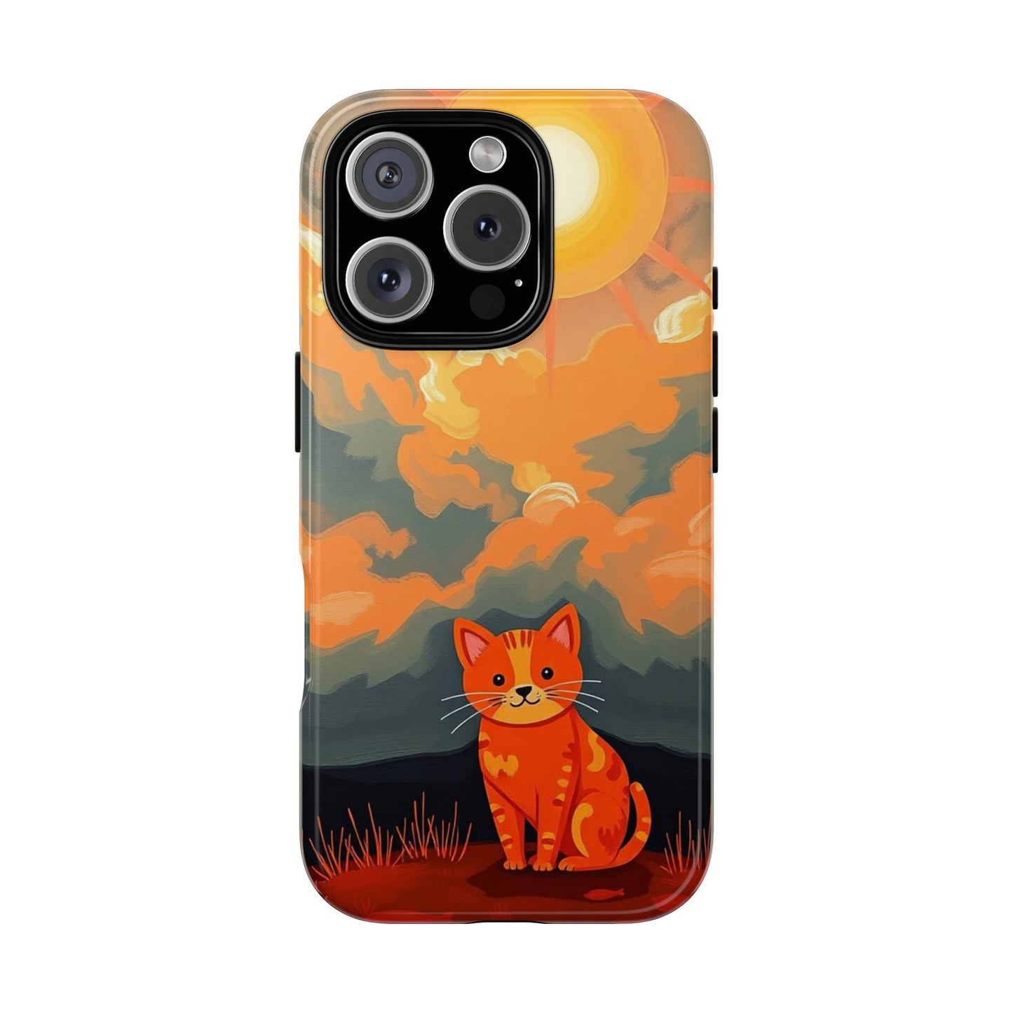 iPhone 16 Pro / Glossy Phone Case - Acrylic Painting Style Cat Design Phone Case