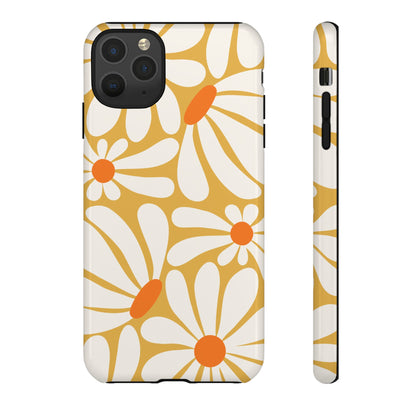 iPhone 11 Pro Max / Glossy Phone Case - Retro Yellow Daisy Pattern Phone Case