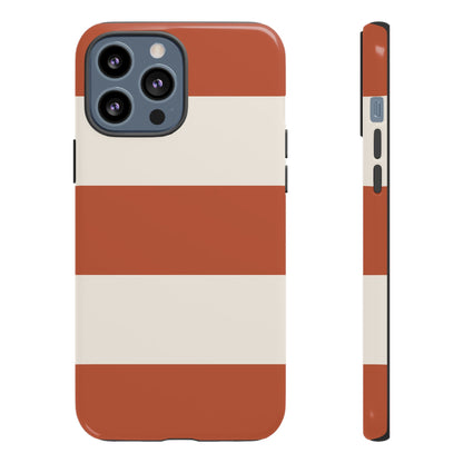 iPhone 13 Pro Max / Glossy Phone Case - Terracotta Horizontal Stripe Pattern Phone Case