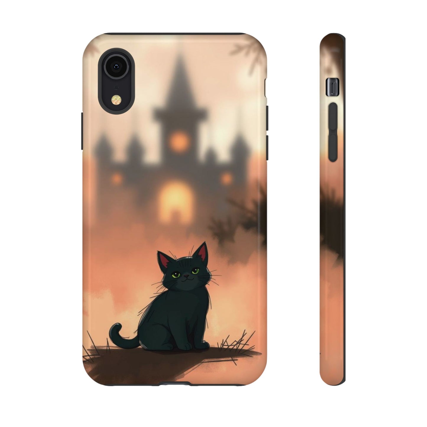 iPhone XR / Glossy Phone Case - Cute Gothic Cat Design Phone Case