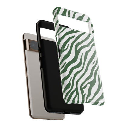 Stylish Sage Zebra Print Phone Case