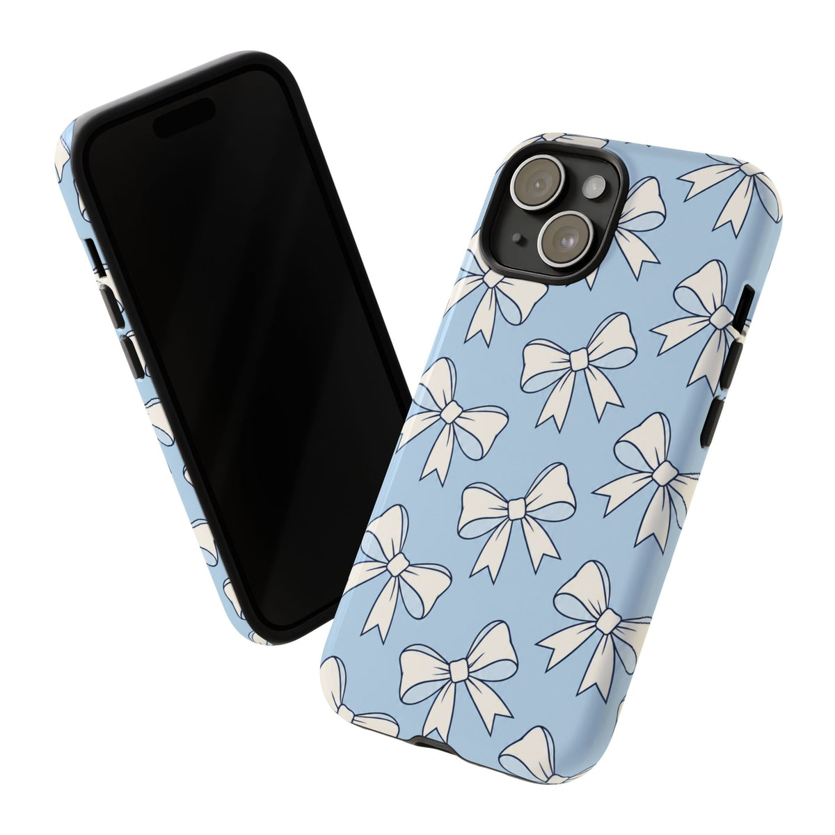 Chic Powder Blue Bow Pattern Phone Case